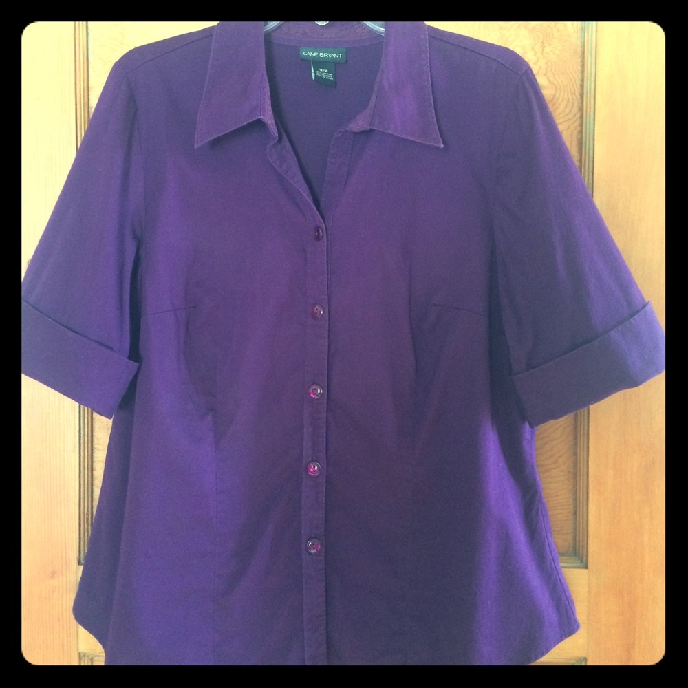 LANE BRYANT Purple Fitted Blouse Sz 14/16